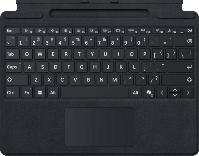 Surface Pro 10 Keyboard (Type Cover) Bold Keyset (BK) with Charging/Storage for Slim Pen (V2) - Slim Pen (V2) Sold Separately - Black